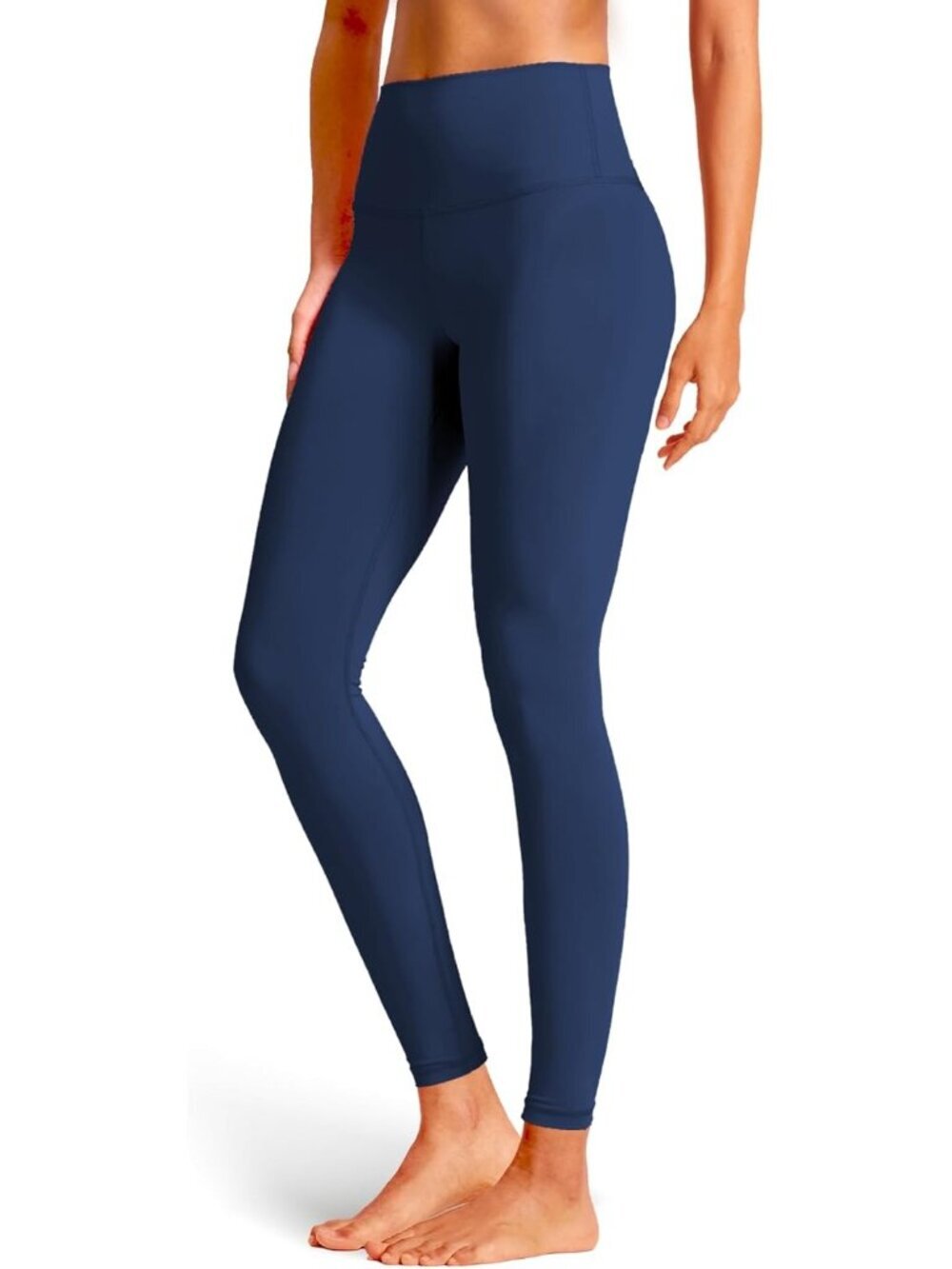 Women's Navy Blue Tummy Control Opaque High Waisted Imported Yoga Leggings